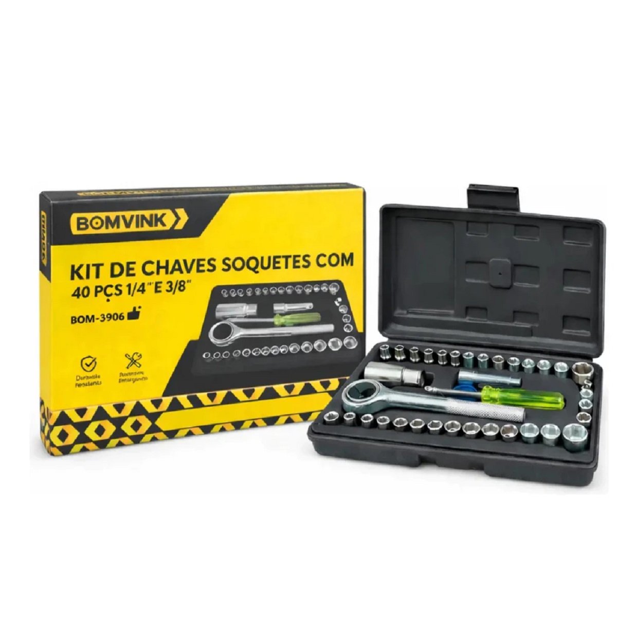 Caixa De Ferramentas Bomvink Tipo Soquetes Kit 40 pas - Imagem 2