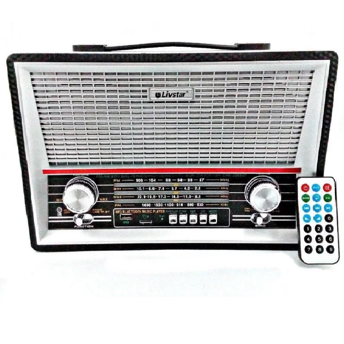 Radio Retro Livstar Cnn-2068 4 Bandas Bluetooth usb Sd 110v 220v pilhas e Bat Recarregavel