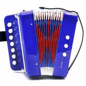 Brinquedo sanfona Gaita acordeon 103-A 7 botões 3 baixos azul