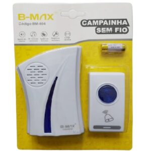 Campainha Sem Fio B-max Bm-604, Receptor, 15 Metros, Branca 127/220v